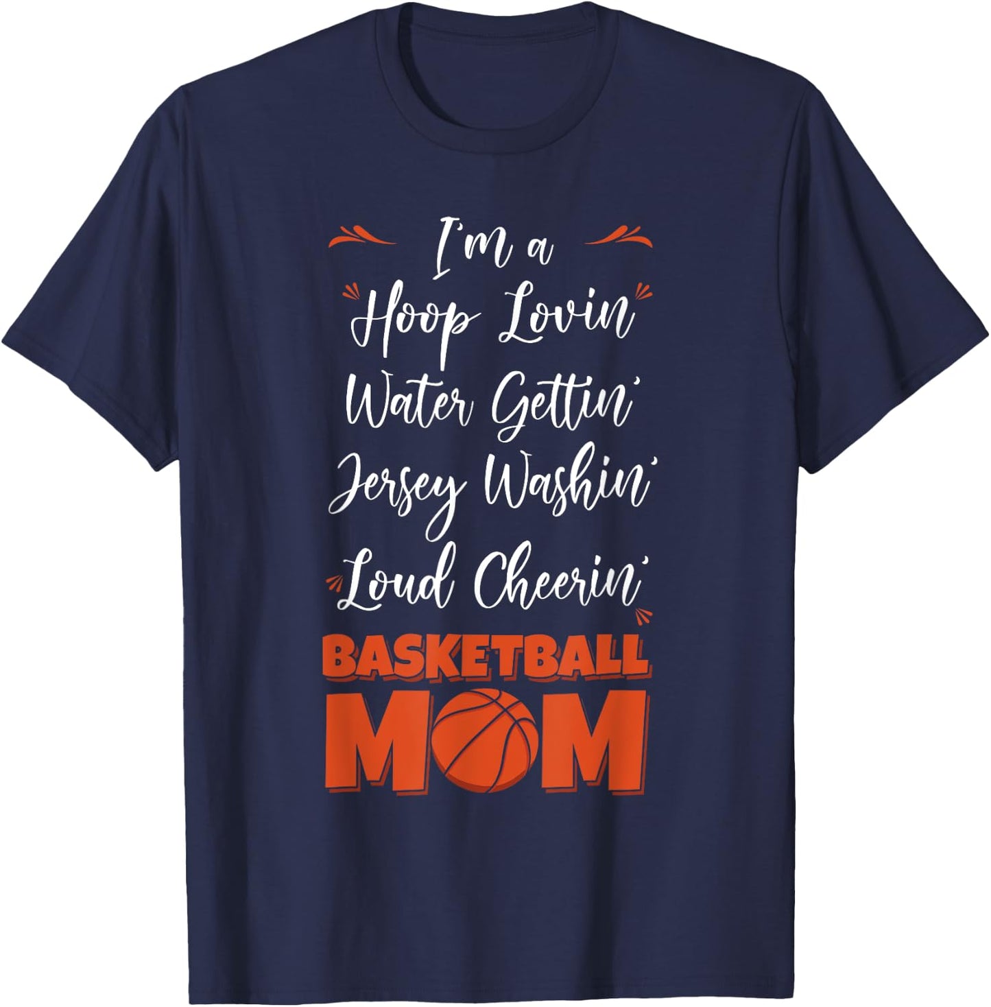 Basketball Mom Busy Sport Player Mother's Day T-Shirt - T-Shirt | Navy