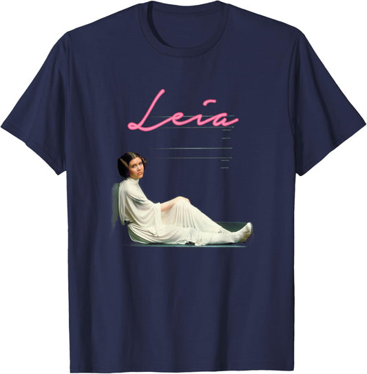 Star Wars Princess Leia Classic Pretty Shot Portrait T-Shirt - T-Shirt | Navy