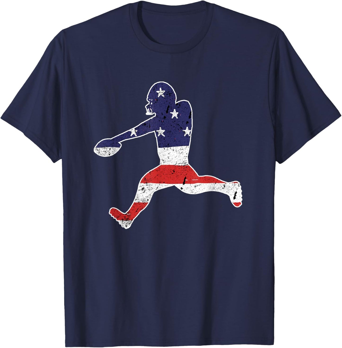 Football Player Vintage Football Punter Flag T-Shirt - T-Shirt | Navy