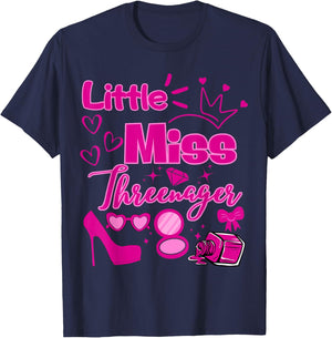 Miss Threenager 13 Birthday Girls Salon SPA Makeup Party T-Shirt - T-Shirt | Navy