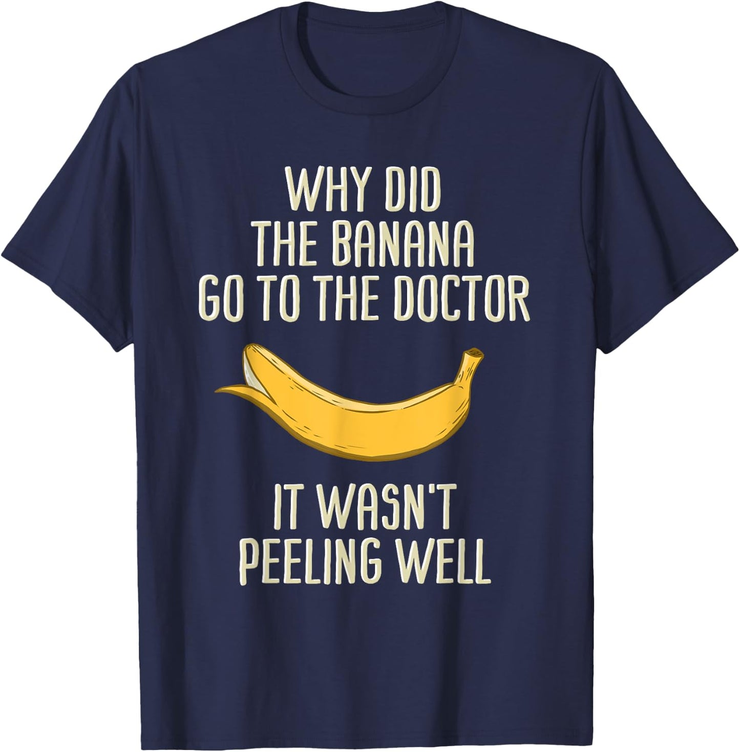 Banana Sunglasses Smiling Face Fruit Lover T-Shirt - T-Shirt | Navy