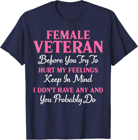 Female Veteran Retired Military Women Veteran Mother Grandma T-Shirt - T-Shirt | Navy