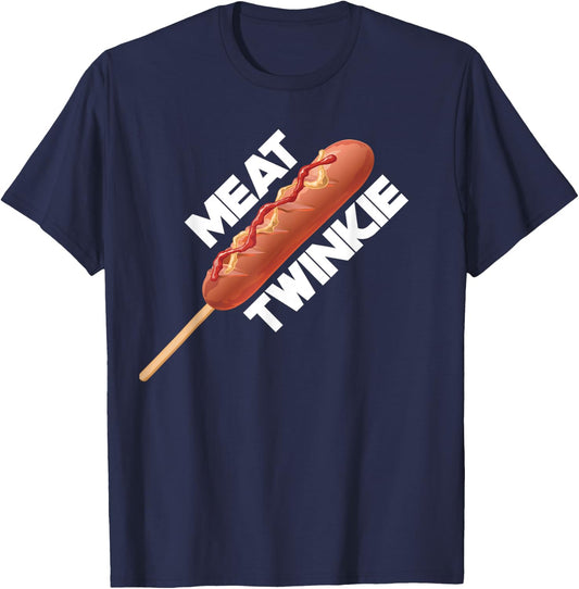 Meat Twinkie Corn Dog for lovers Dogs Foodie Men Sausage T-Shirt - T-Shirt | Navy