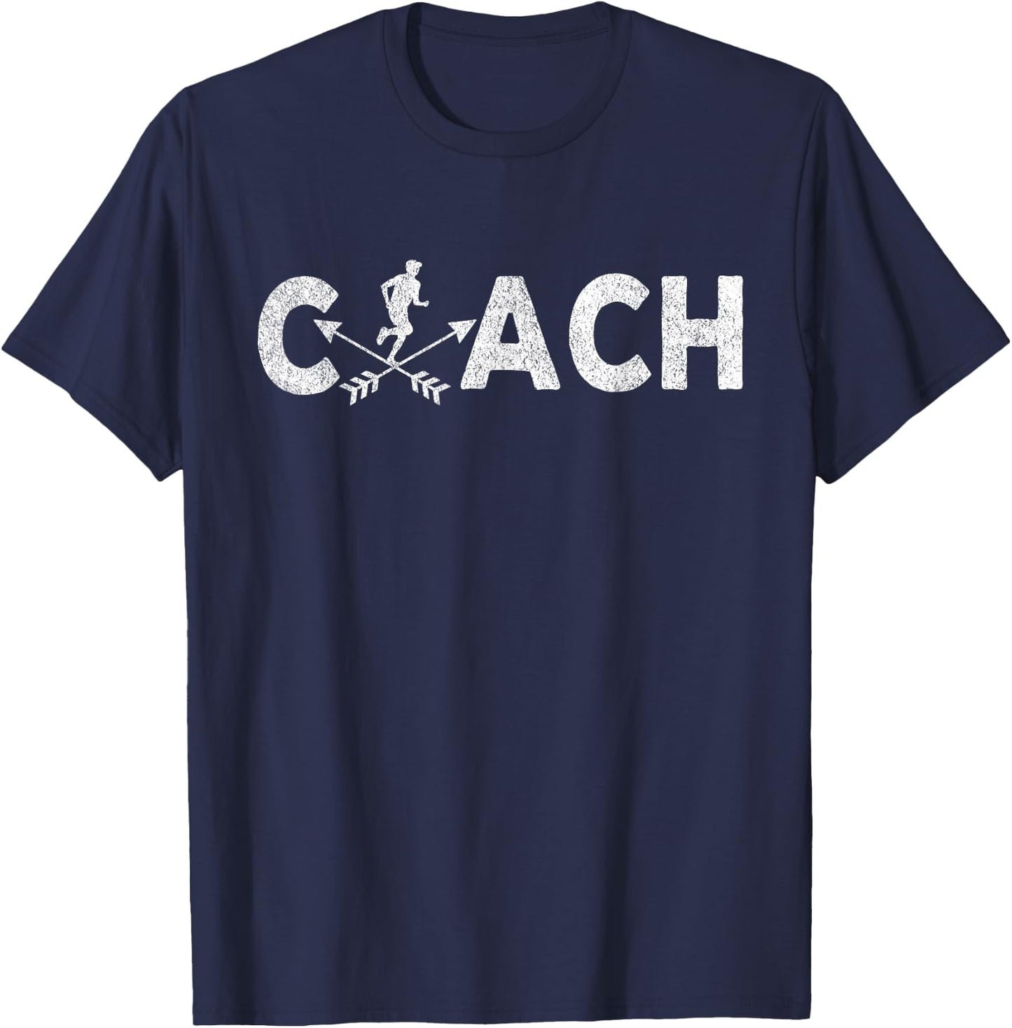 Cross Country Coach Cross Country Running Coach Runner Retro T-Shirt - T-Shirt | Navy