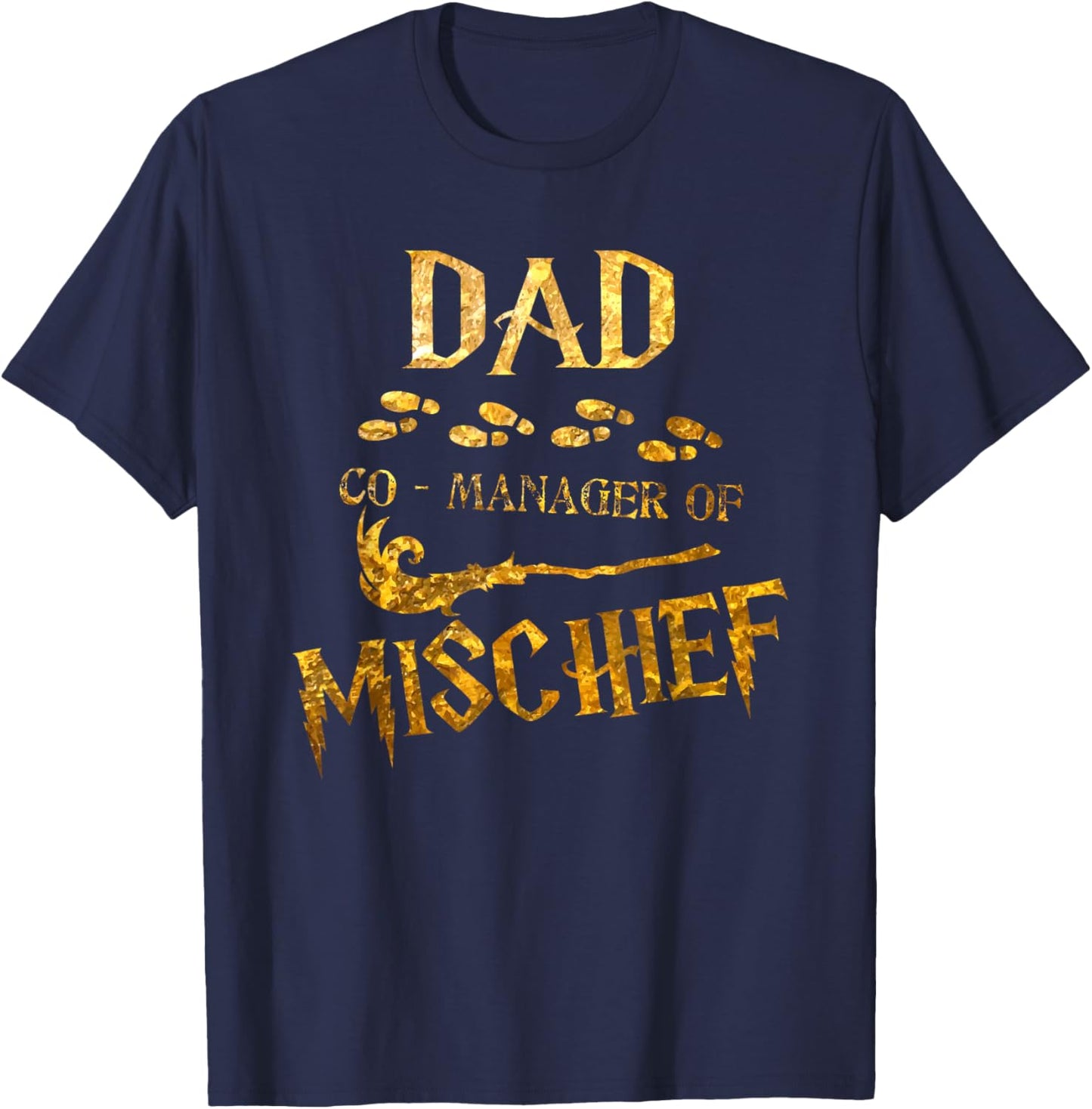 Magical Dad Manager of Mischief Birthday Family Matching T-Shirt - T-Shirt | Navy