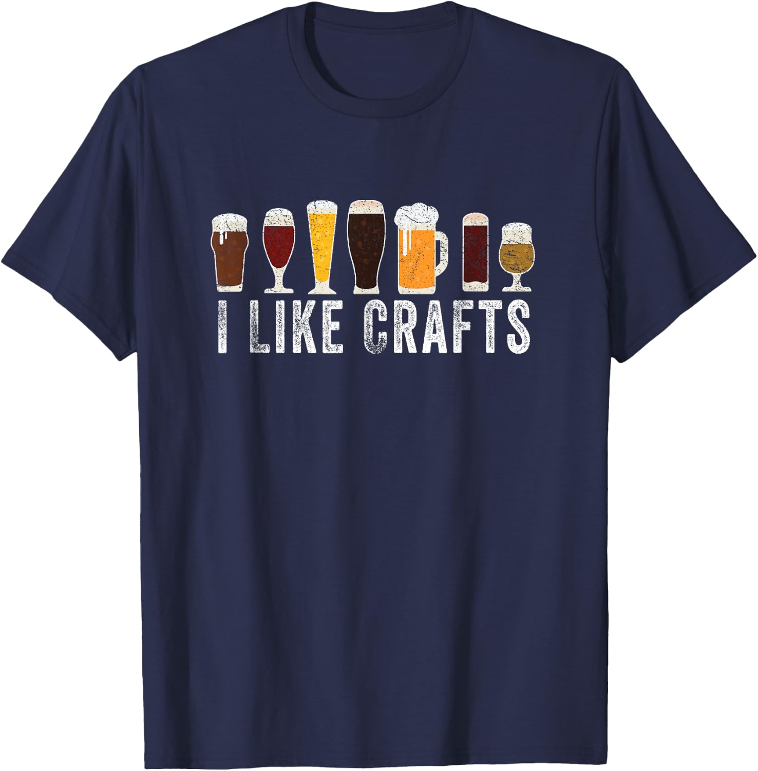 I Like Crafts Beer Brewer Home Brewing Making Drinking Dad T-Shirt - T-Shirt | Navy