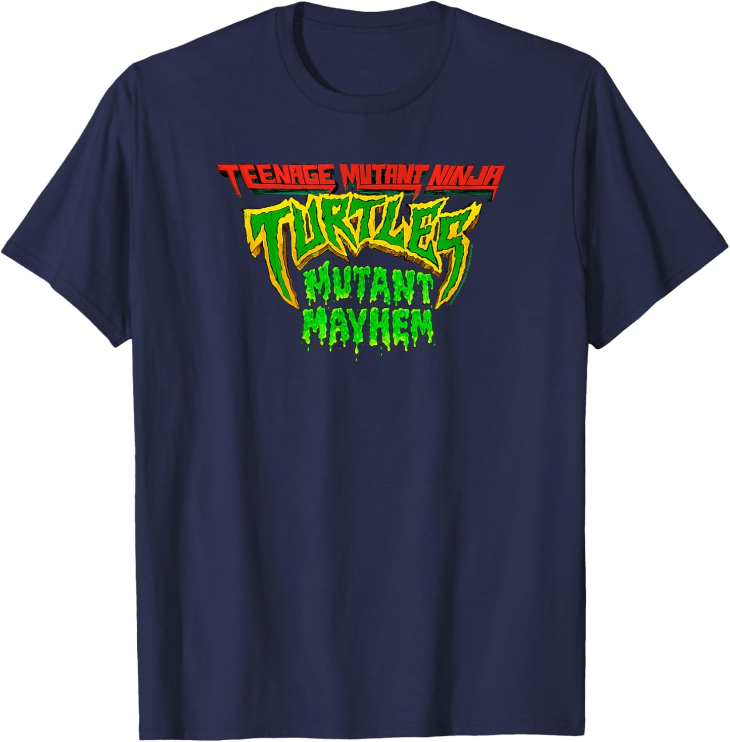 Teenage Mutant Ninja Turtles: Mutant Mayhem Slime Retro Logo T-Shirt - T-Shirt | Navy