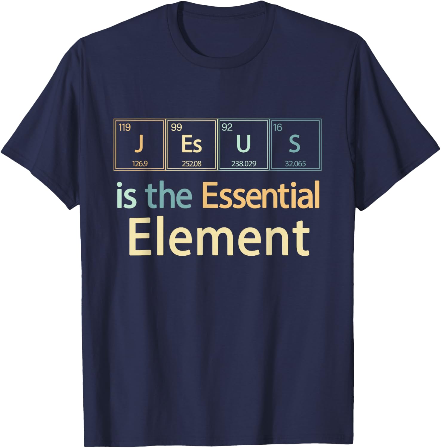 Jesus Essential Element Vintage Believer Faith Christians T-Shirt - T-Shirt | Navy