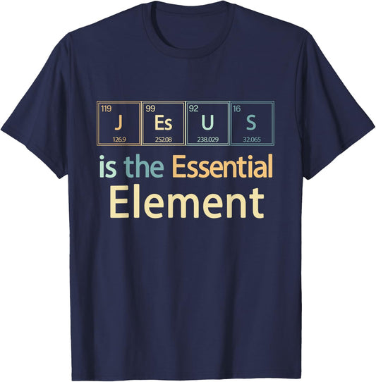 Jesus Essential Element Vintage Believer Faith Christians T-Shirt - T-Shirt | Navy