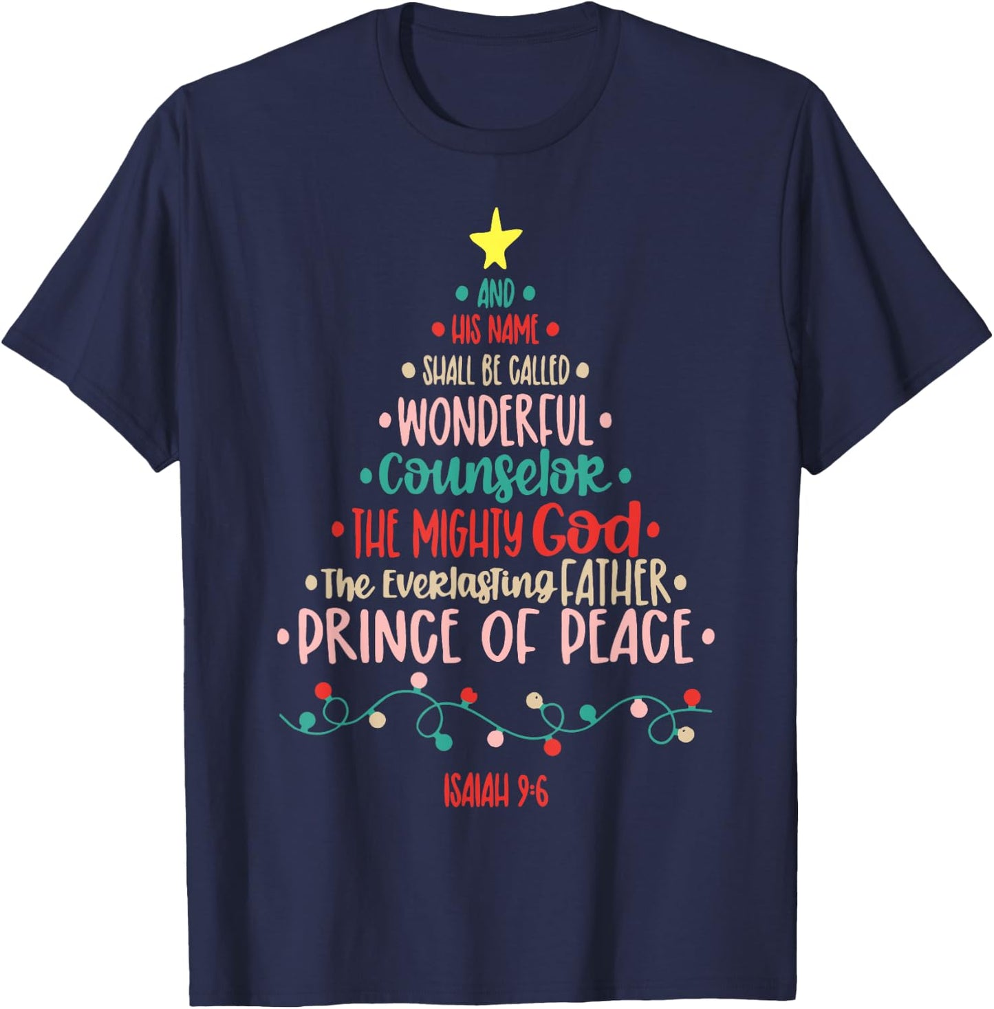 His Name Shall Be Jesus Christmas Religious Holiday Costume T-Shirt - T-Shirt | Navy