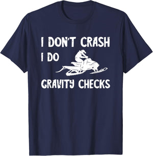 Snowmobile I Don't Crash Winter Sport Snowmobiling Lovers T-Shirt - T-Shirt | Navy
