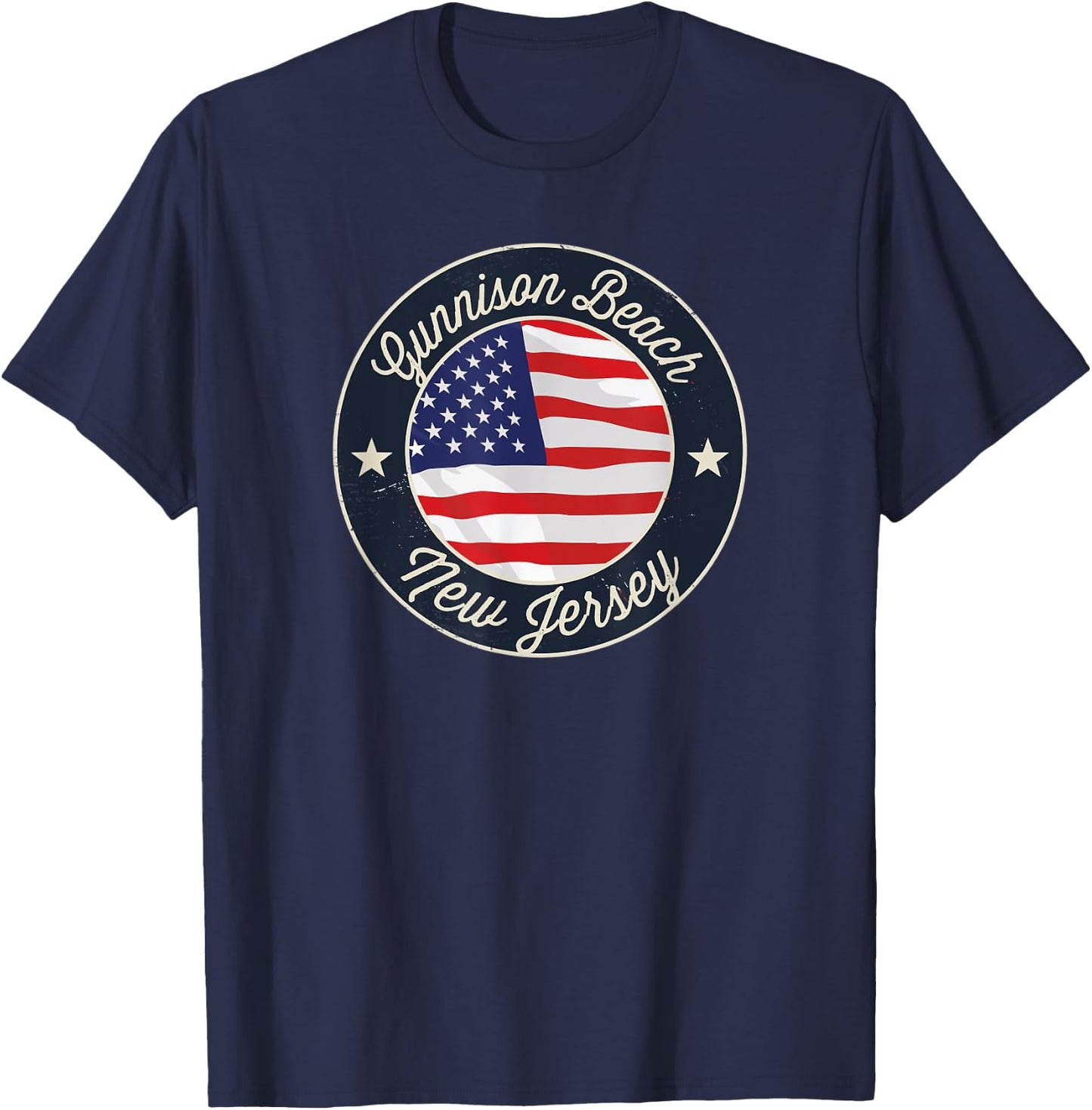 Gunnison Beach - Patriotic New Jersey Souvenir Women Kids Men T-Shirt - T-Shirt | Navy
