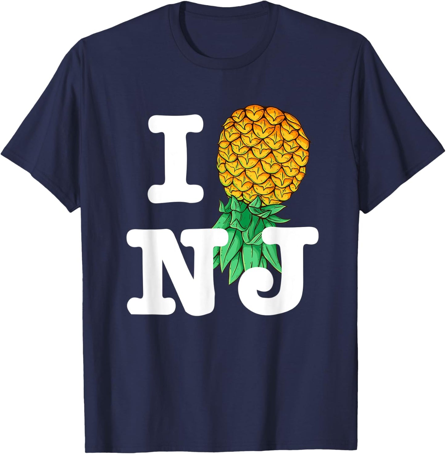Upside Down Pineapple Subtle New Jersey NJ Funny Swinger T-Shirt - T-Shirt | Navy