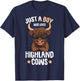 Just A Boy Who Loves Highland Cows Kids T-Shirt - T-Shirt | Navy