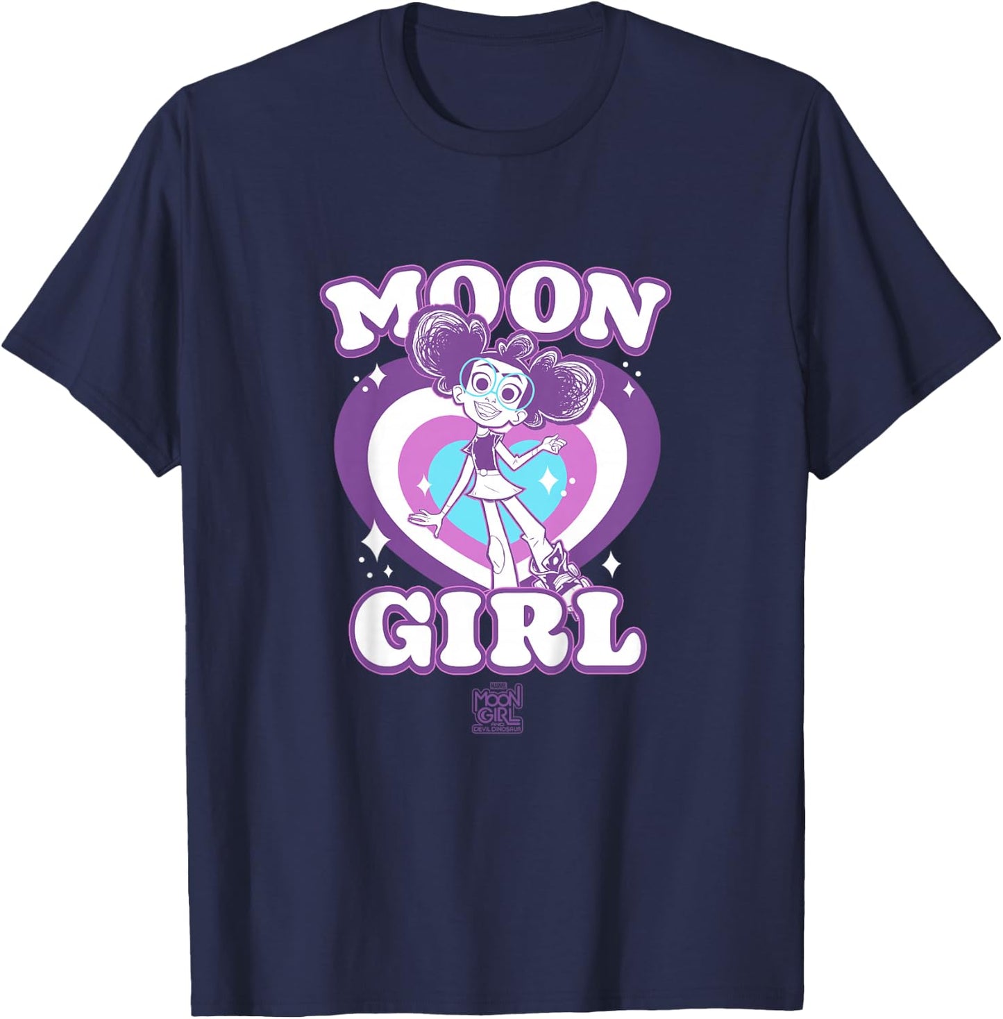 Kids Marvel Moon Girl And Devil Dinosaur Moon Girl Retro Hearts T-Shirt - T-Shirt | Navy