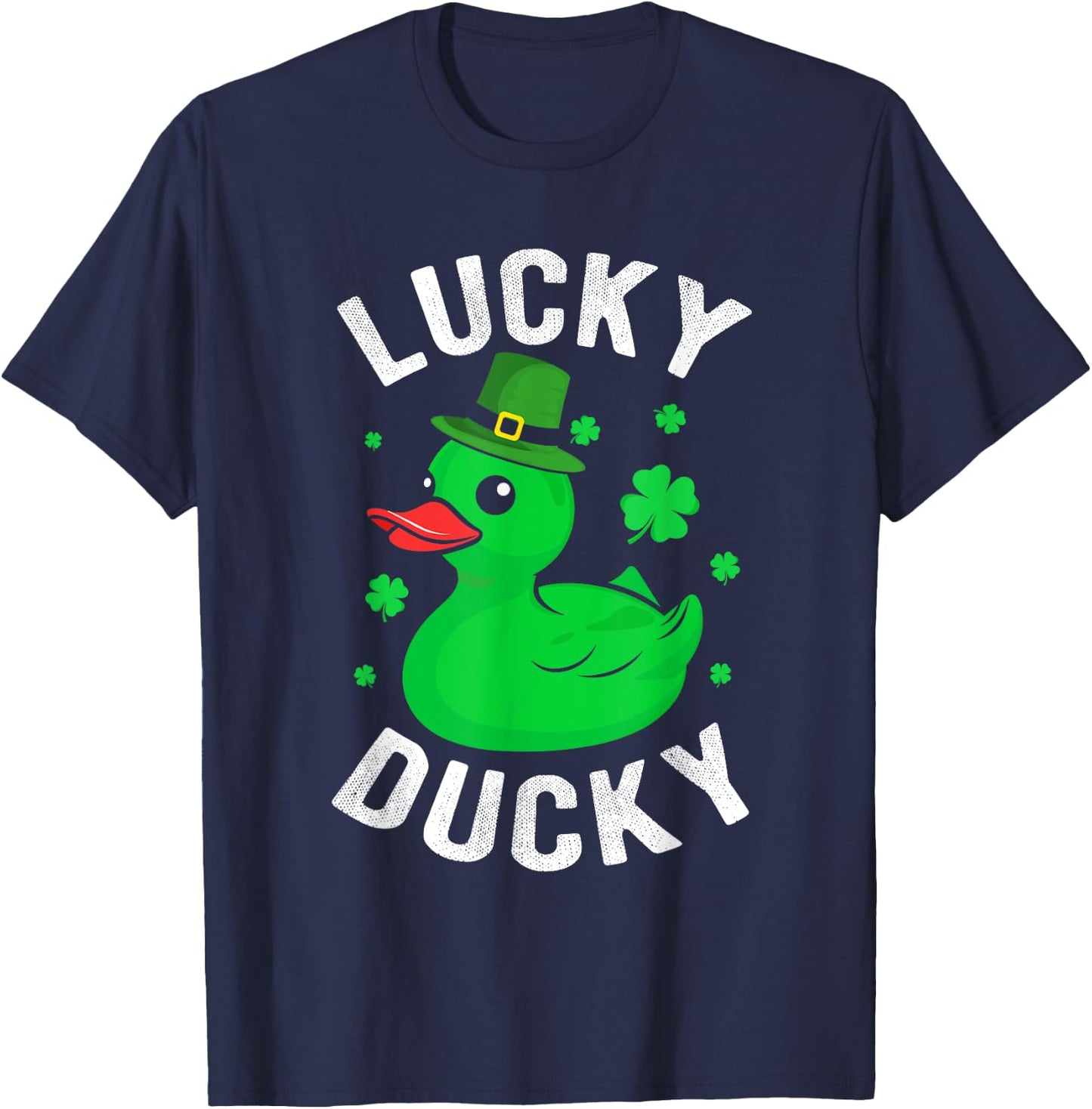 Lucky Ducky Clover St Patrick's Day Beer Ireland Irish T-Shirt - T-Shirt | Navy