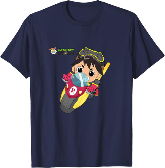 Ryan's World Super Spy Ryan Motorcycle T-Shirt - T-Shirt | Navy