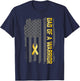 Childhood Cancer Usa Flag Dad of a Warrior Childhood Cancer T-Shirt - T-Shirt | Navy