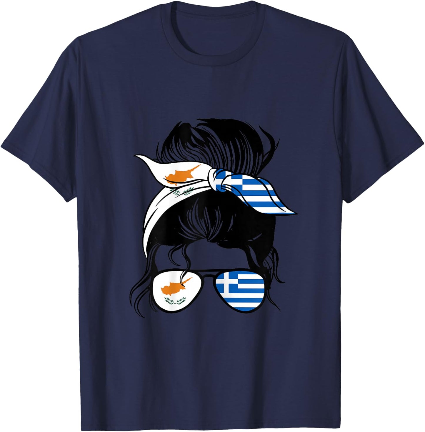 Half Cypriot half Greek Roots Cyprus and Greece Heritage T-Shirt - T-Shirt | Navy