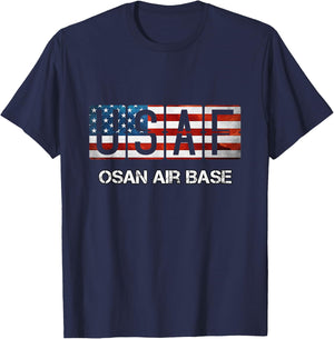 Osan Air Base US Flag T-Shirt - T-Shirt | Navy