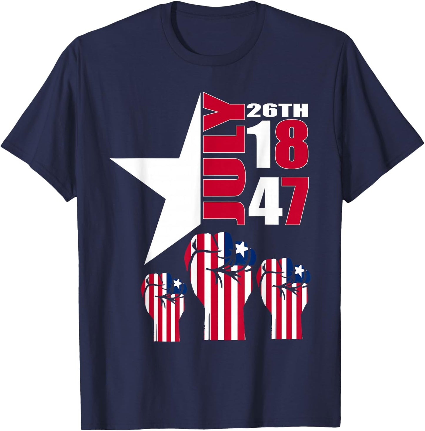 July 26 Liberia Independence Day Love Liberia Flag Fist T-Shirt - T-Shirt | Navy