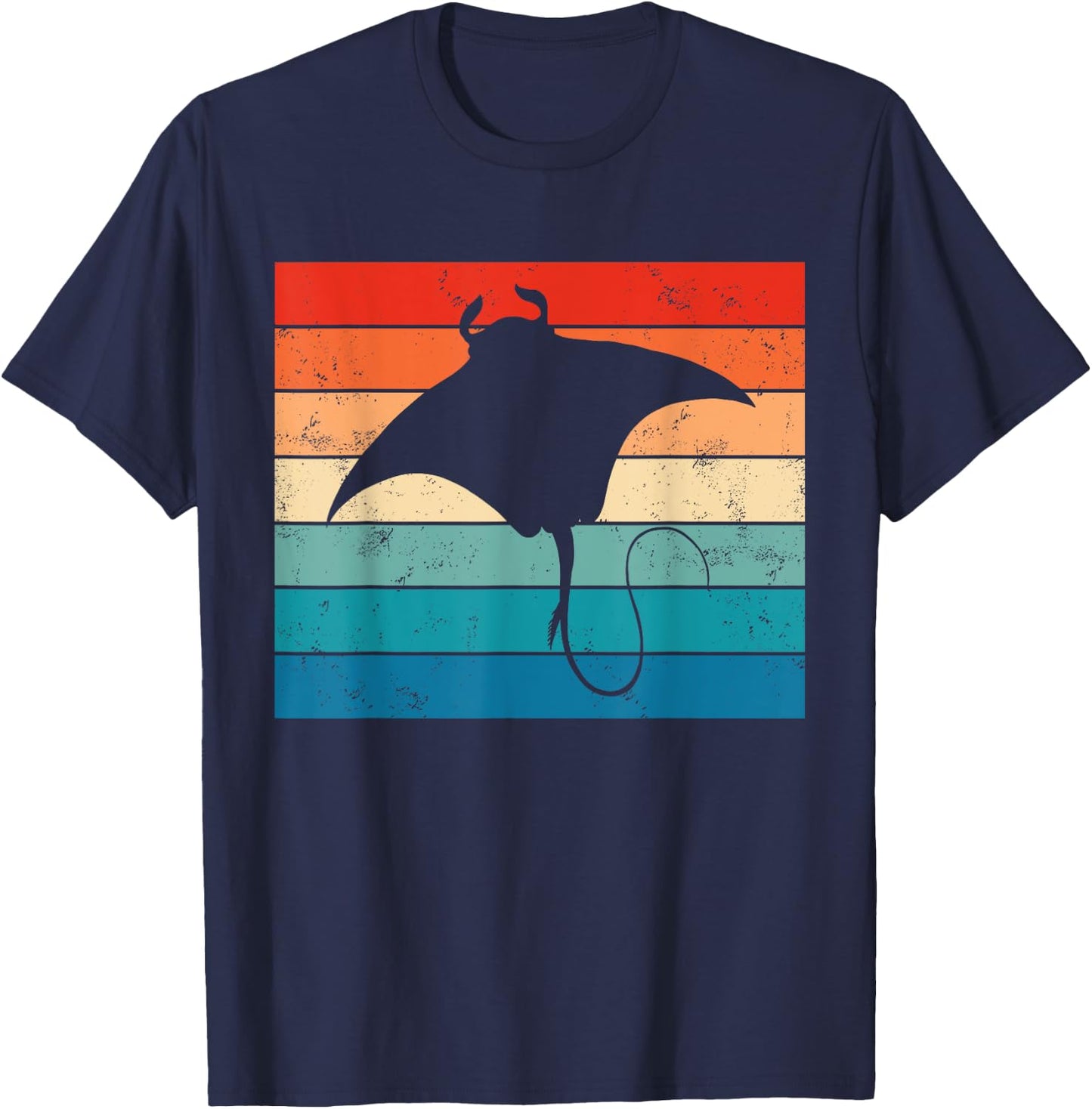 Ocean Animal Scuba Diving Stingray Retro Manta Ray Retro T-Shirt - T-Shirt | Navy