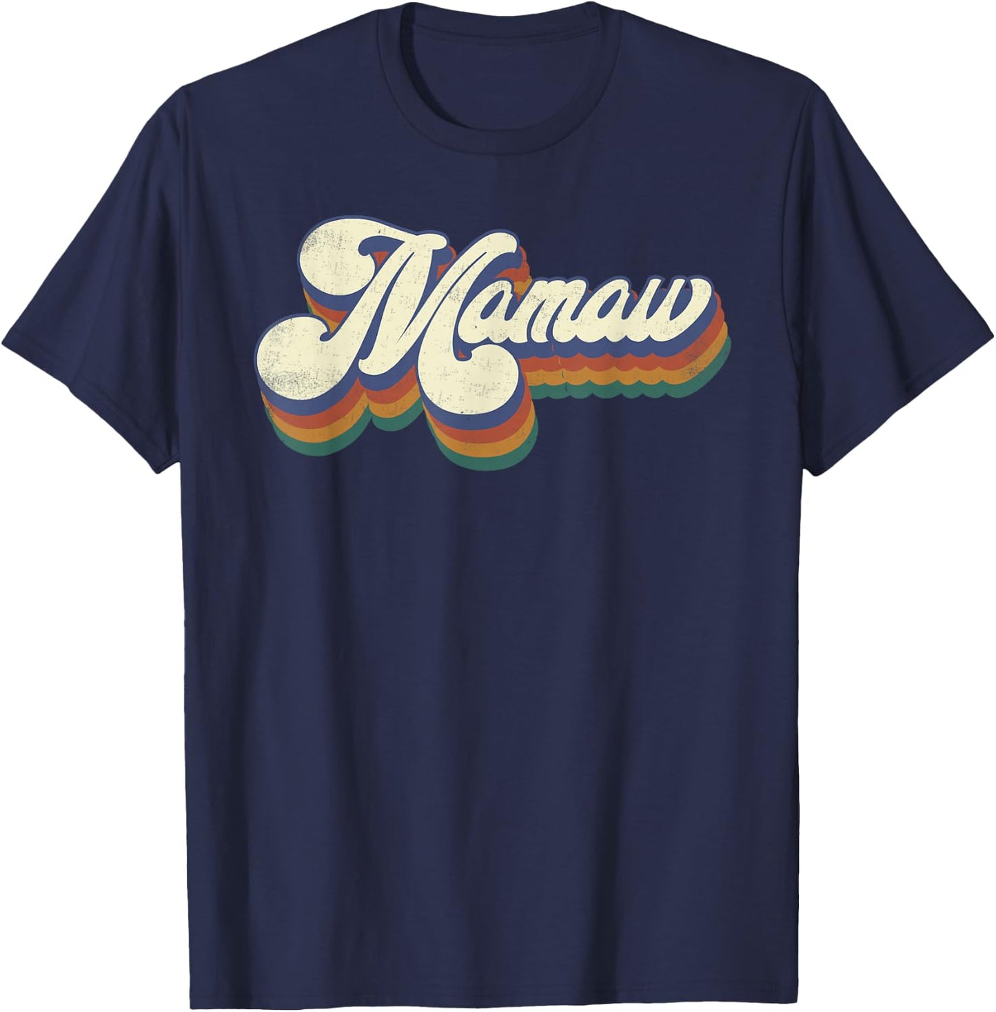 Mamaw Gifts For Grandma Retro Vintage Mother's Day Mamaw T-Shirt - T-Shirt | Navy