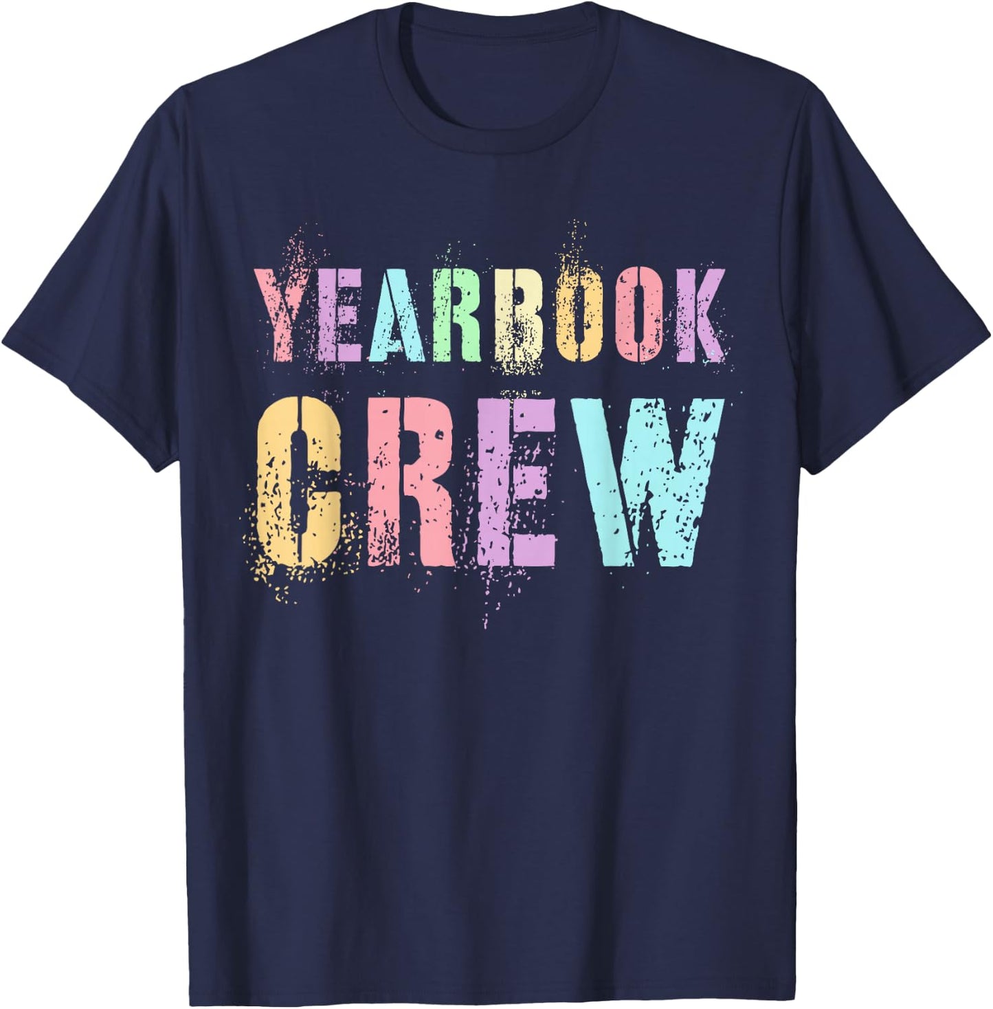 Vintage YEARBOOK CREW Literary Club School Publication Nerd T-Shirt - T-Shirt | Navy