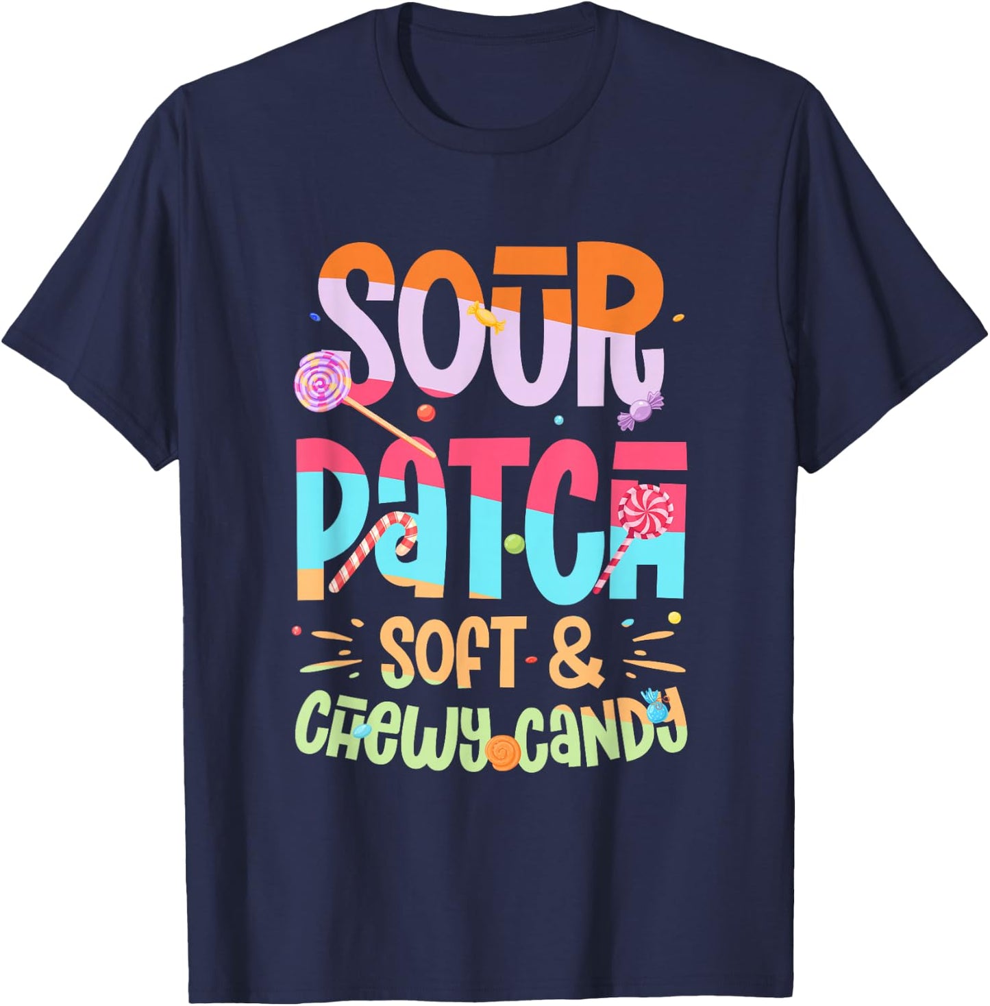 Sour Patch Soft & Chewy Candy Funny Patch Candy Patches T-Shirt - T-Shirt | Navy