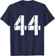 Number 44 Varsity Team - 44th Birthday & 44 Years Old T-Shirt - T-Shirt | Navy