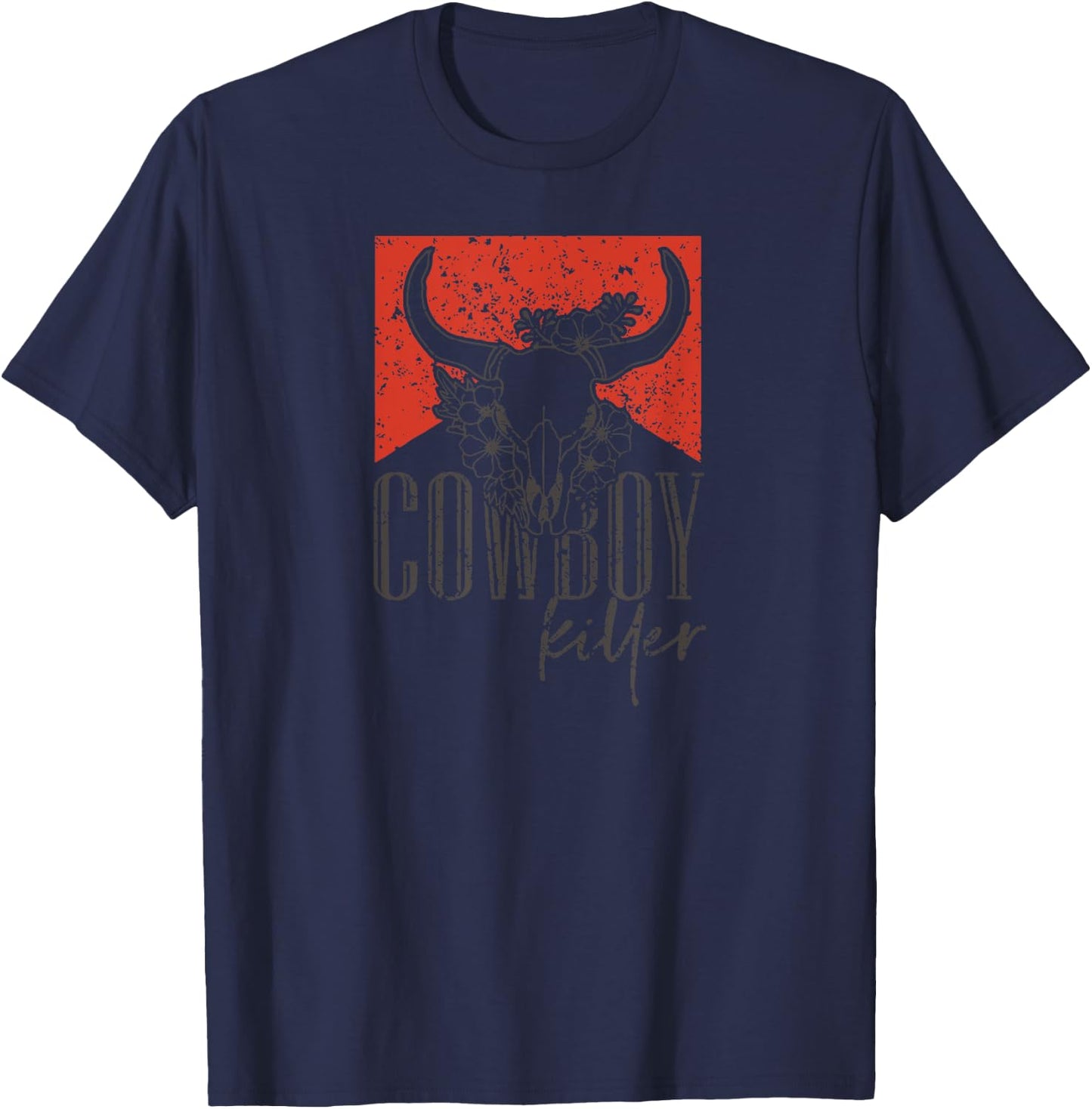 Western Cowgirl, addled Cowboy Killers Bull keratin T-Shirt - T-Shirt | Navy