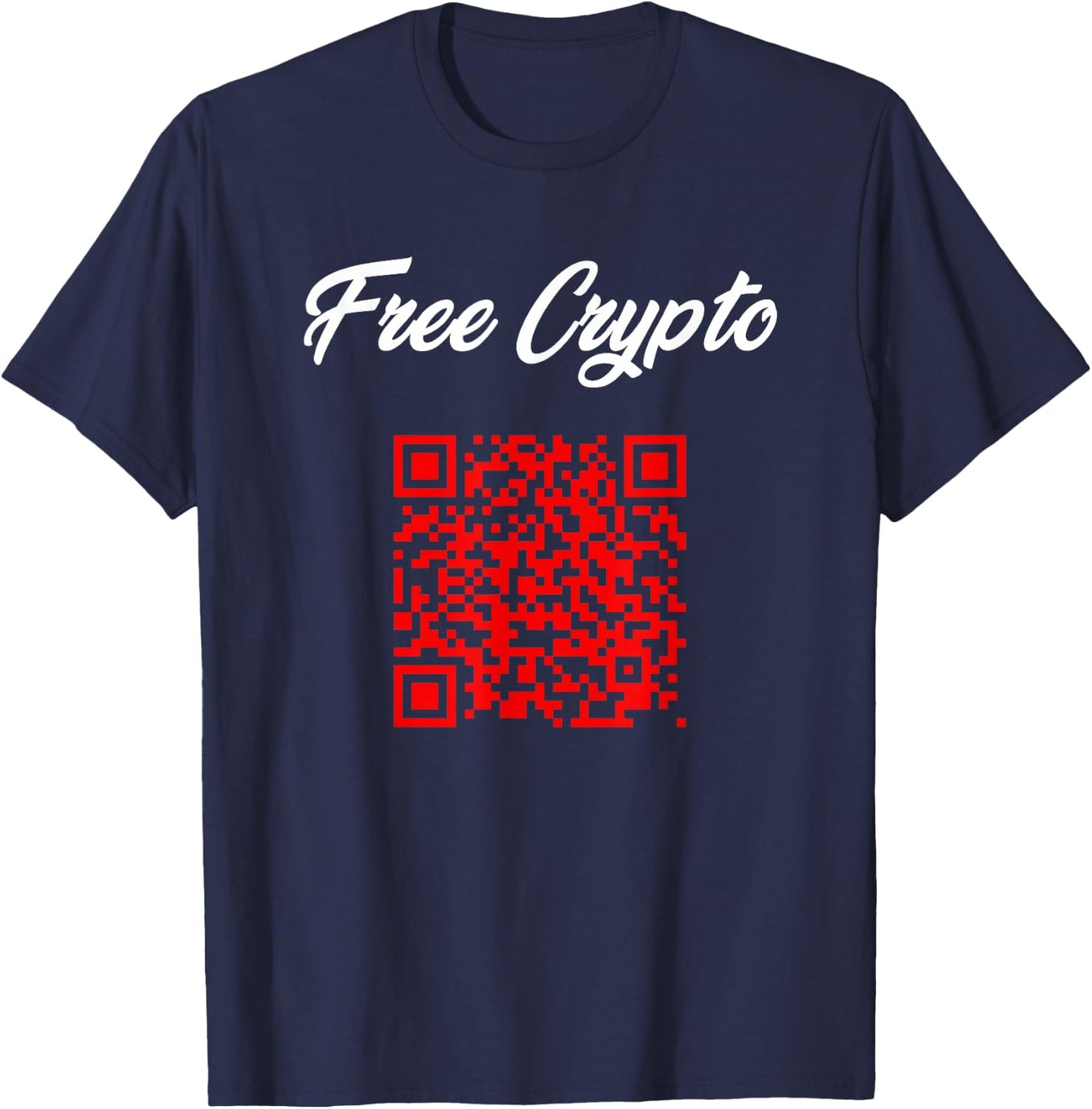 Free Crypto (Rick Roll) | Funny Novelty Cool Dank Viral Meme T-Shirt - T-Shirt | Navy