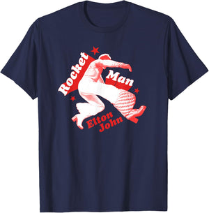 Official Elton John Rocket Man T-Shirt - T-Shirt | Navy