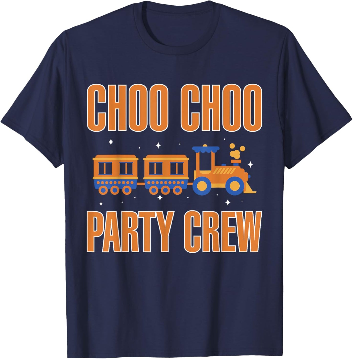 Choo Choo Party Crew Railway Train Birthday T-Shirt - T-Shirt | Navy