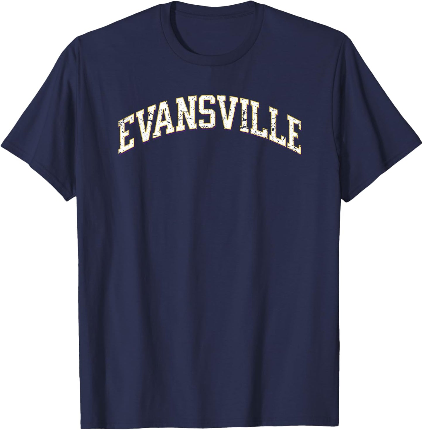 Evansville Indiana- Throwback Design - Vintage Worn Classic T-Shirt - T-Shirt | Navy