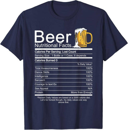 Beer Nutritional Facts T-Shirt - T-Shirt | Navy