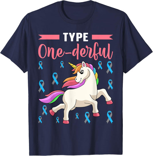 Type One-derful made for a Diabaetes Type One T-Shirt - T-Shirt | Navy
