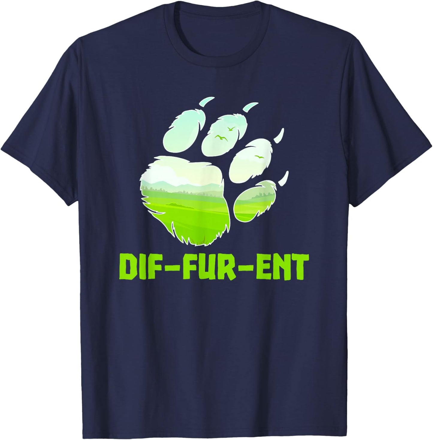 Furry DifFurEnt Wolf Dog Paw Furry Fandom Cosplay Men Women Girls Kids T-Shirt - T-Shirt | Navy