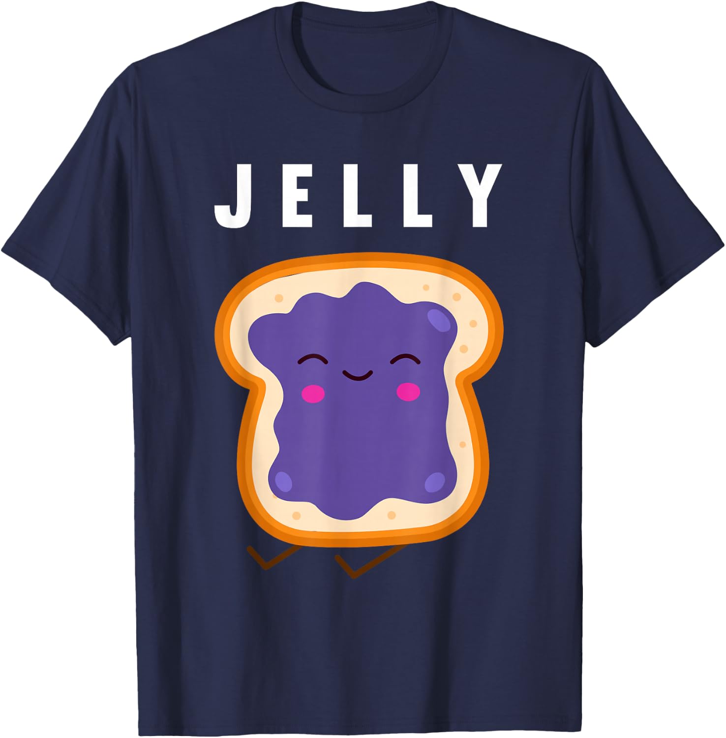 Peanut Butter and Jelly Best Friend Matching Small T-Shirt - T-Shirt | Navy
