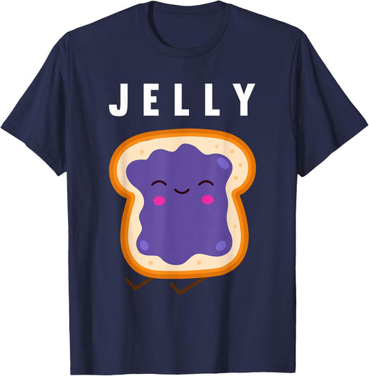 Peanut Butter and Jelly Best Friend Matching Small T-Shirt - T-Shirt | Navy
