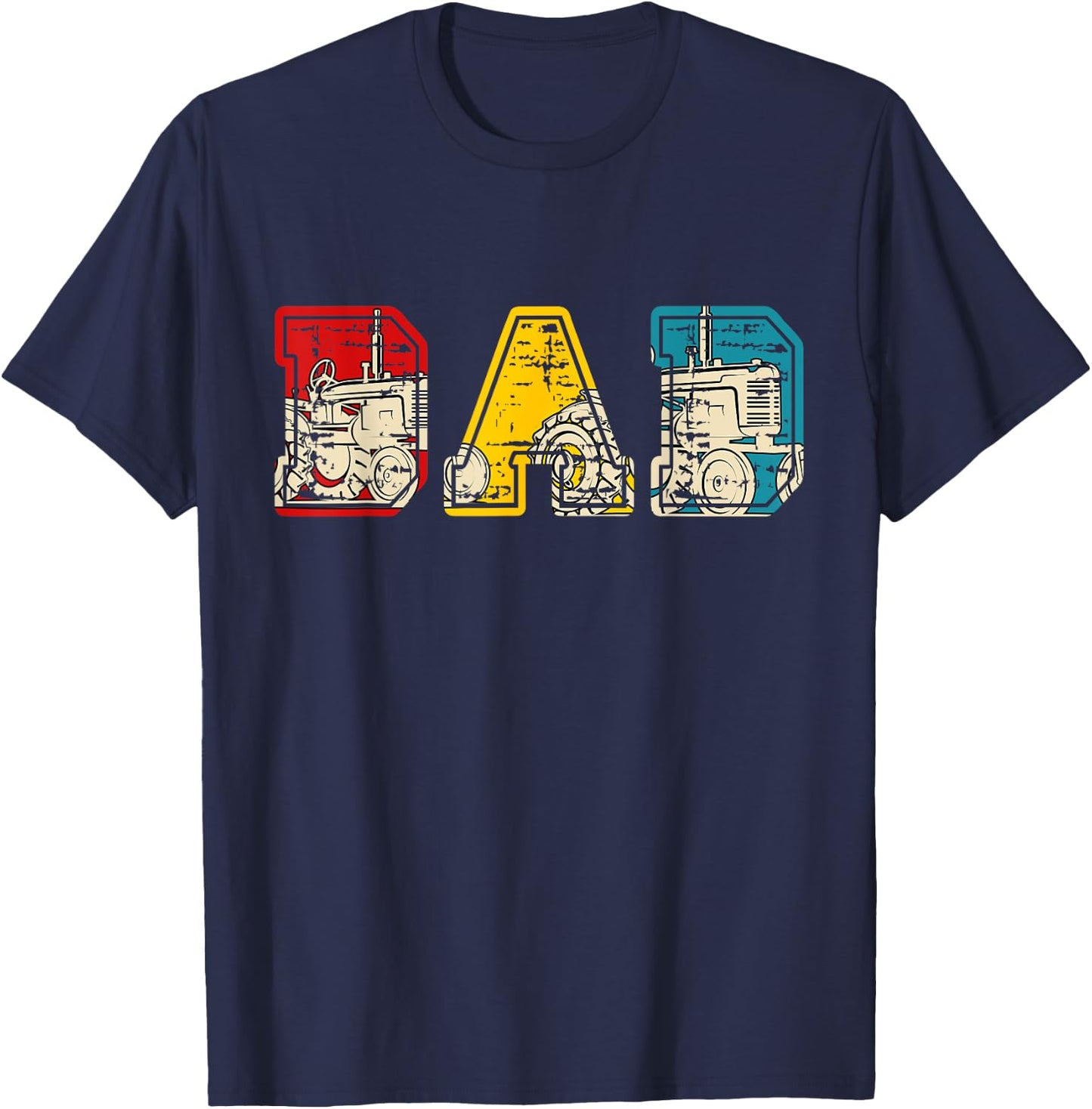 Vintage DAD Costume Tractor Matching Driver Family Lover T-Shirt - T-Shirt | Navy