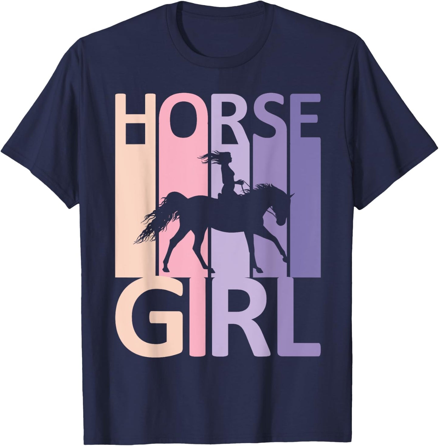 Horse Girl Country Woman Girl HorseBack Rider Equestrian T-Shirt - T-Shirt | Navy