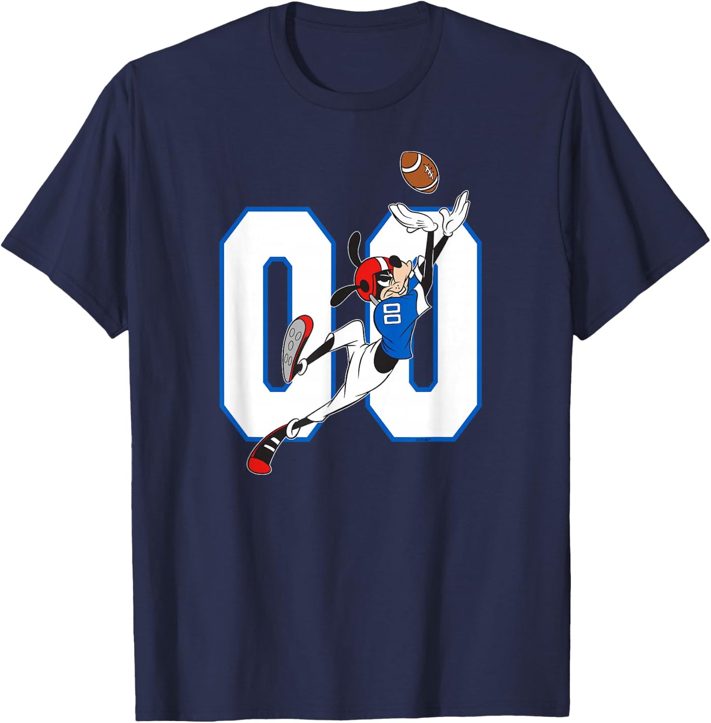 Disney Goofy #00 Football Catch Sports T-Shirt - T-Shirt | Navy