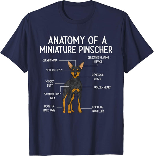 Miniature Pinscher Rehpinscher Min Pin Dog T-Shirt - T-Shirt | Navy