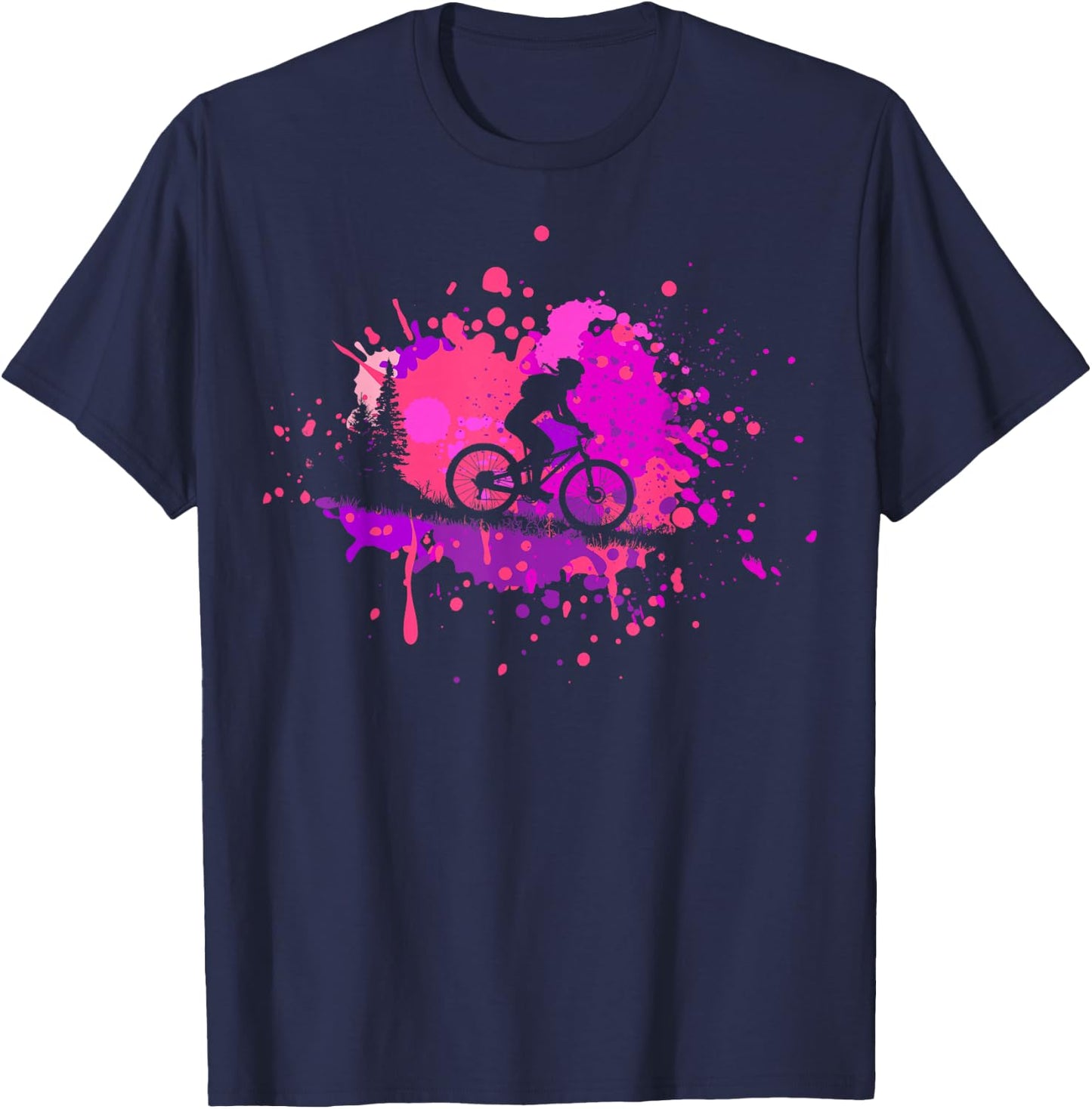 MTB for Mountain Biker | Girls Retro Mountain Bike T-Shirt - T-Shirt | Navy