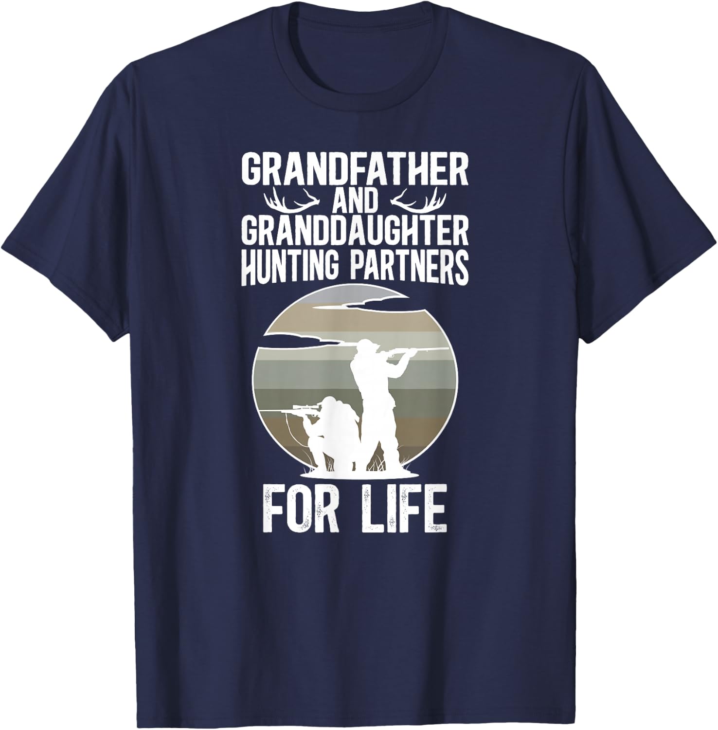 Grandfather And Granddaughter Hunting Buddies T-Shirt - T-Shirt | Navy
