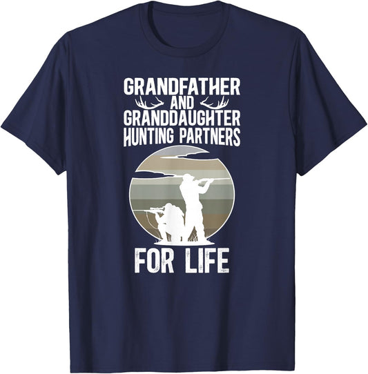 Grandfather And Granddaughter Hunting Buddies T-Shirt - T-Shirt | Navy