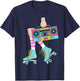 Roller Skating Retro 80's Roller Girl Funny Skater Skates T-Shirt - T-Shirt | Navy