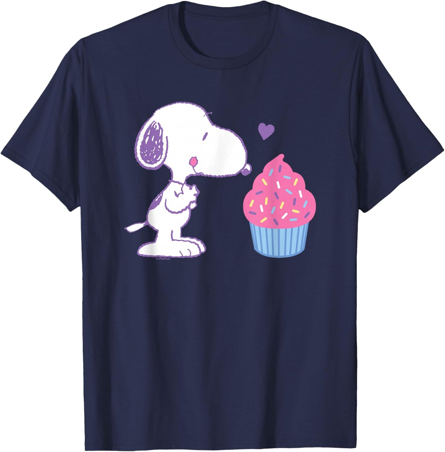 Peanuts - Snoopy Heart Cupcake T-Shirt - T-Shirt | Navy