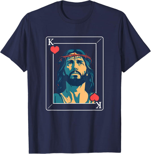 King of Hearts Jesus T-Shirt - T-Shirt | Navy